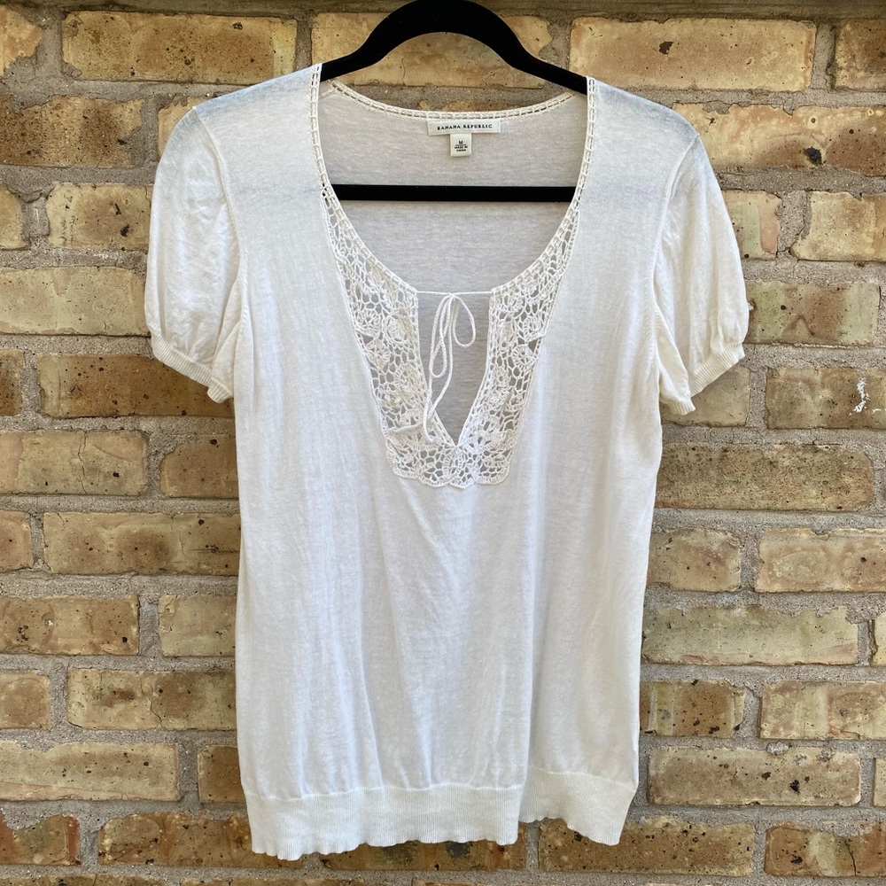 Crochet top with front tie